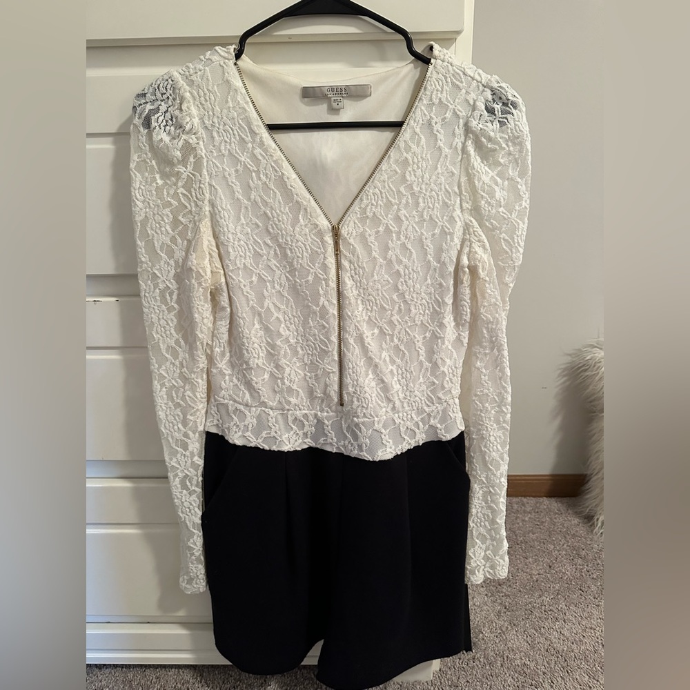 Guess Lace Black and White Romper.